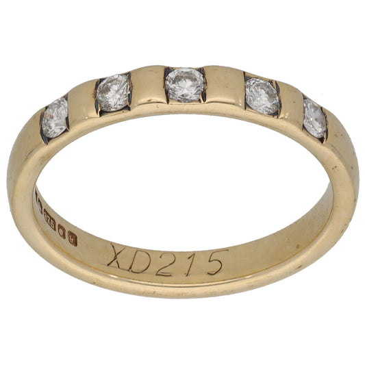 9ct Gold 0.25ct Diamond Half Eternity Ring Size N