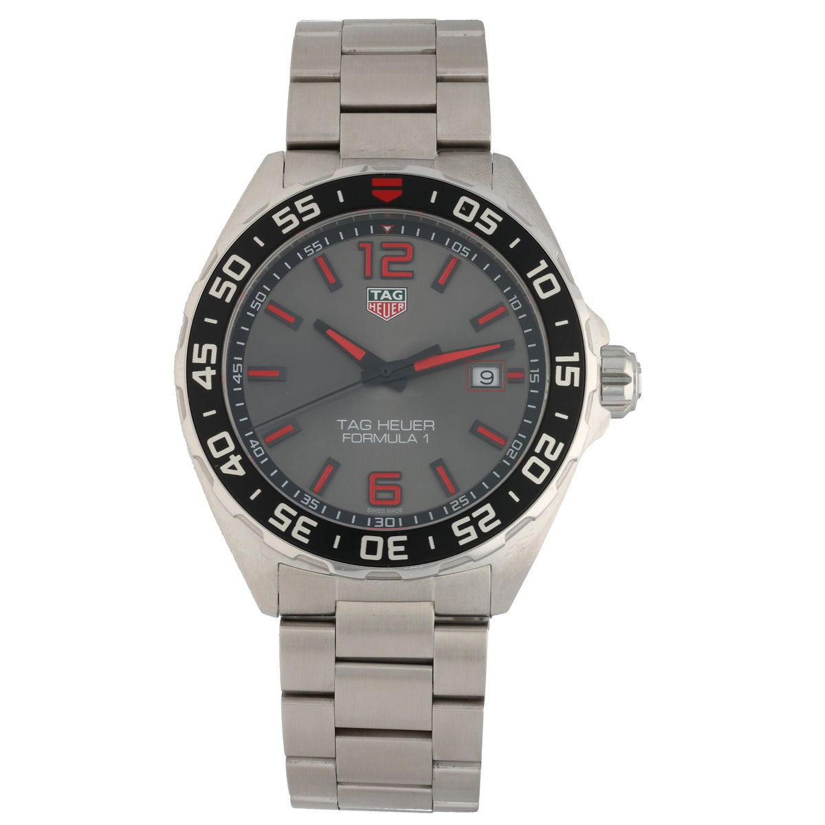 Tag Heuer Formula 1 WAZ1018, 43mm stainless steel case and bracelet, front angle image