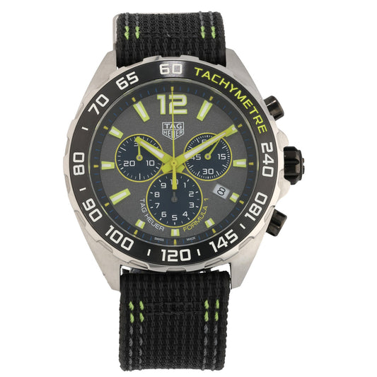 Tag Heuer Formula 1 CAZ101AG, grey and green dial with adjustable fabric bracelet