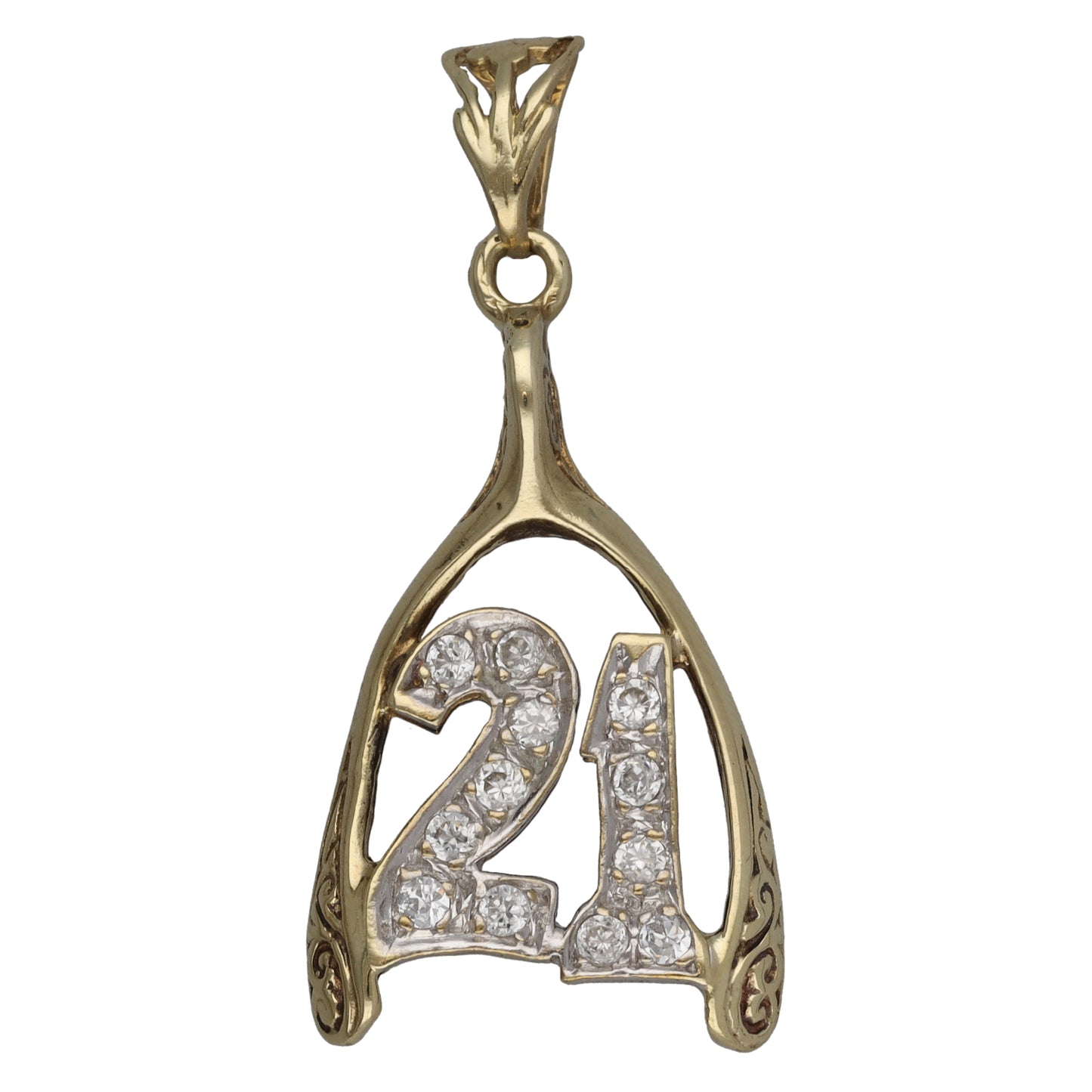 9ct Gold Cubic Zirconia 21 Pendant