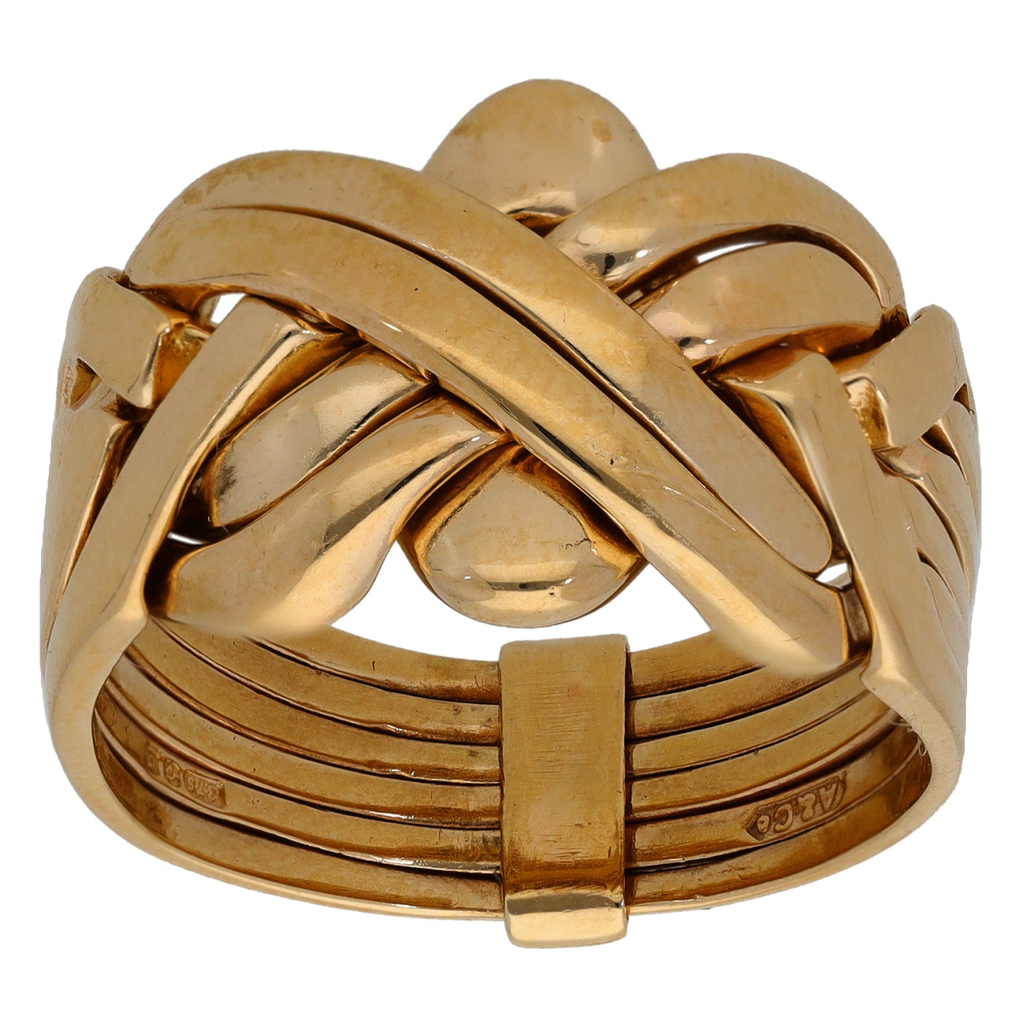 9ct Gold Puzzle Ring Size S