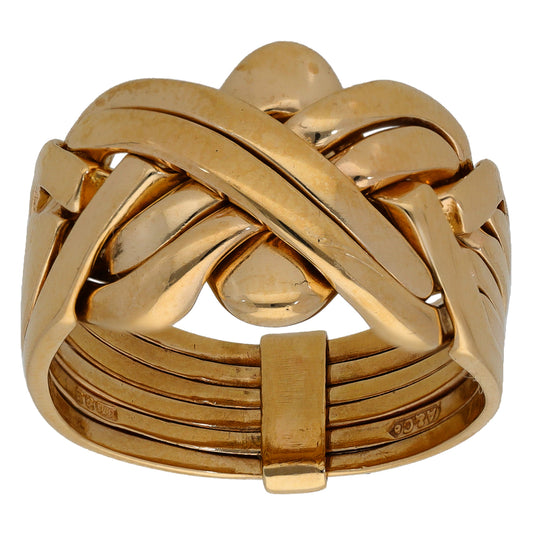 9ct Gold Puzzle Ring Size S