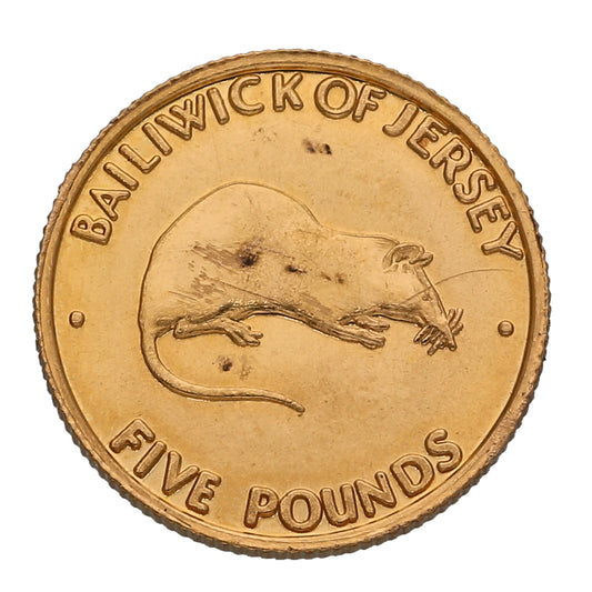 22ct Gold Queen Elizabeth II Silver Wedding Five Pounds Coin 1972