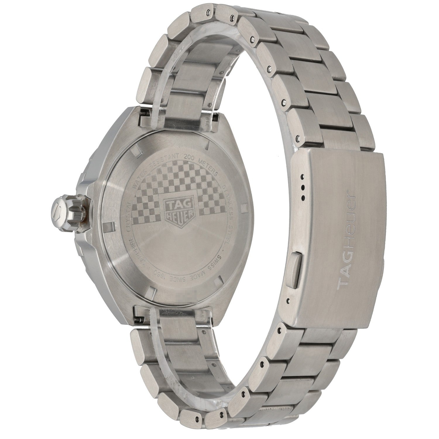 Tag Heuer Formula 1 WAZ1118, caseback image in 41mm stainless steel case and bracelet