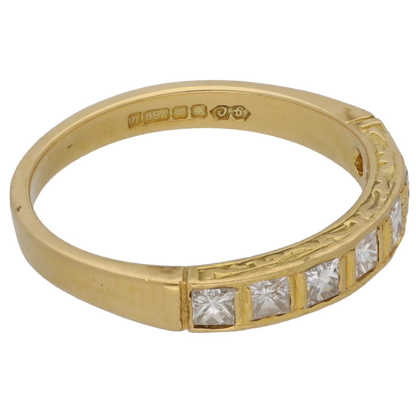 18ct Gold 0.70ct Diamond Half Eternity Ring Size N