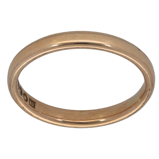 9ct Gold Plain Wedding Ring Size O