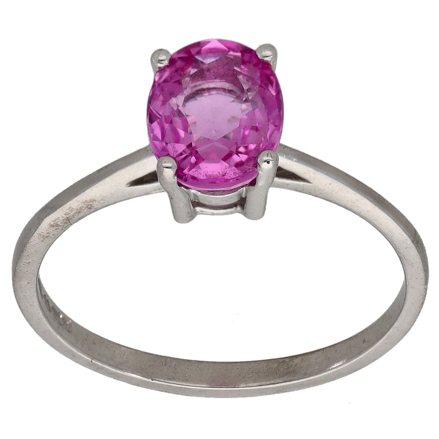 18ct White Gold Sapphire Single Stone Ring Size M
