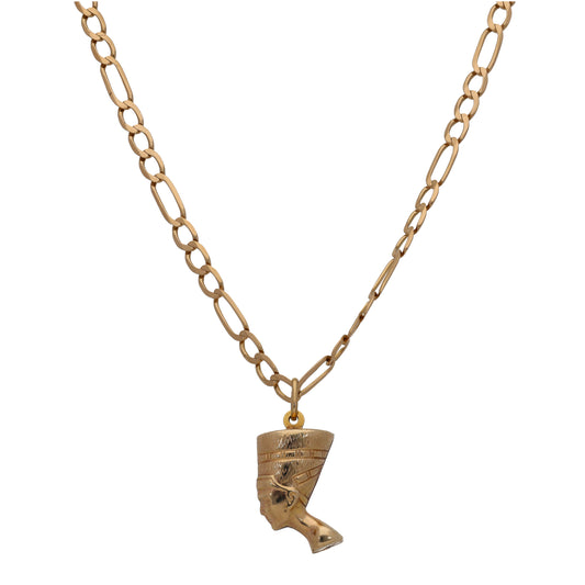 9ct Gold Nefertiti Pendant With Chain