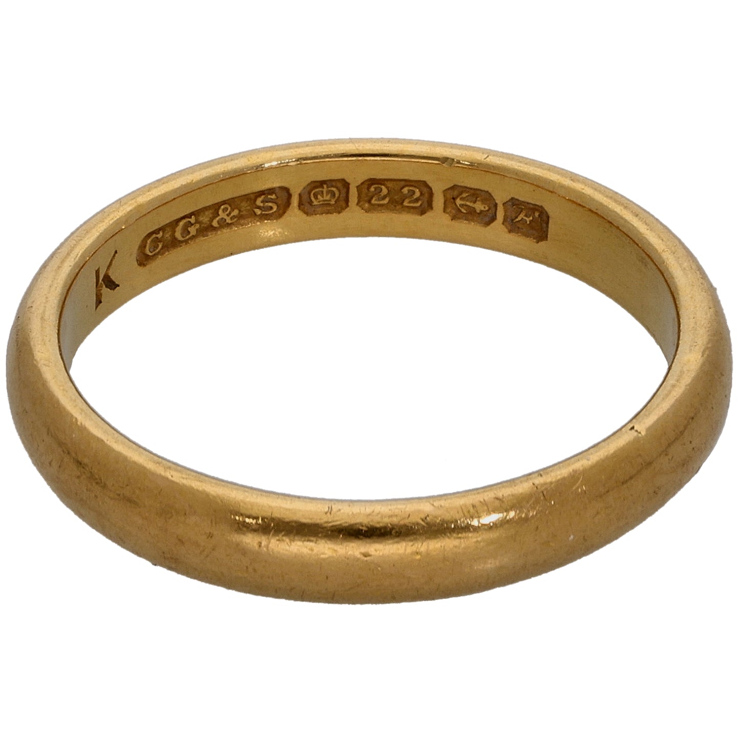 22ct Gold Plain Wedding Ring Size O