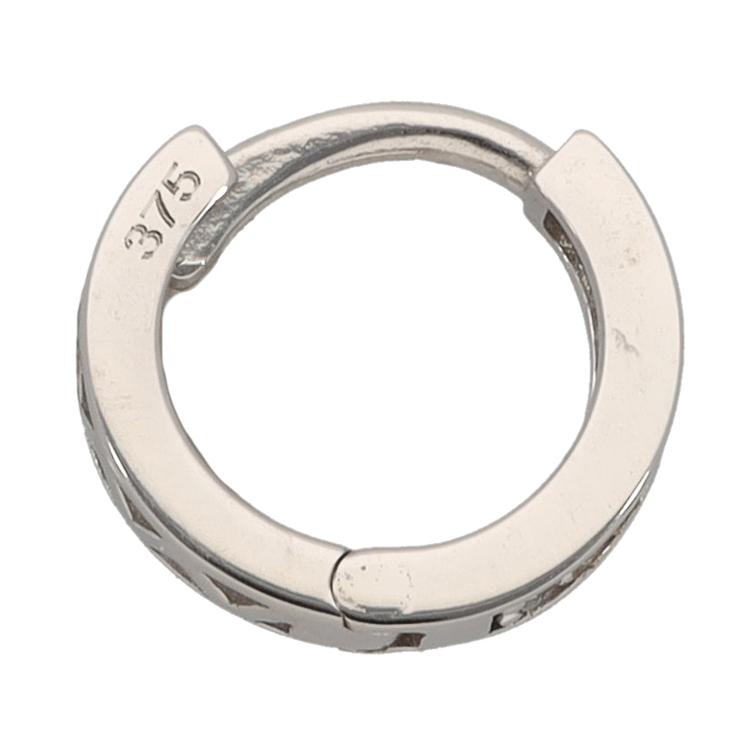 New 9ct White Gold Cubic Zirconia Single Hoop Earring