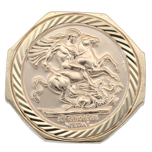 New 9ct Gold St George Emblem Ring Size Y