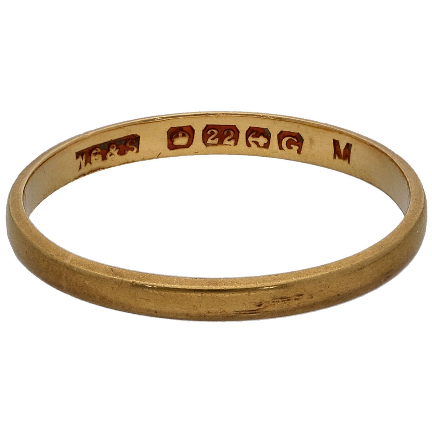 22ct Gold Plain Wedding Ring Size L