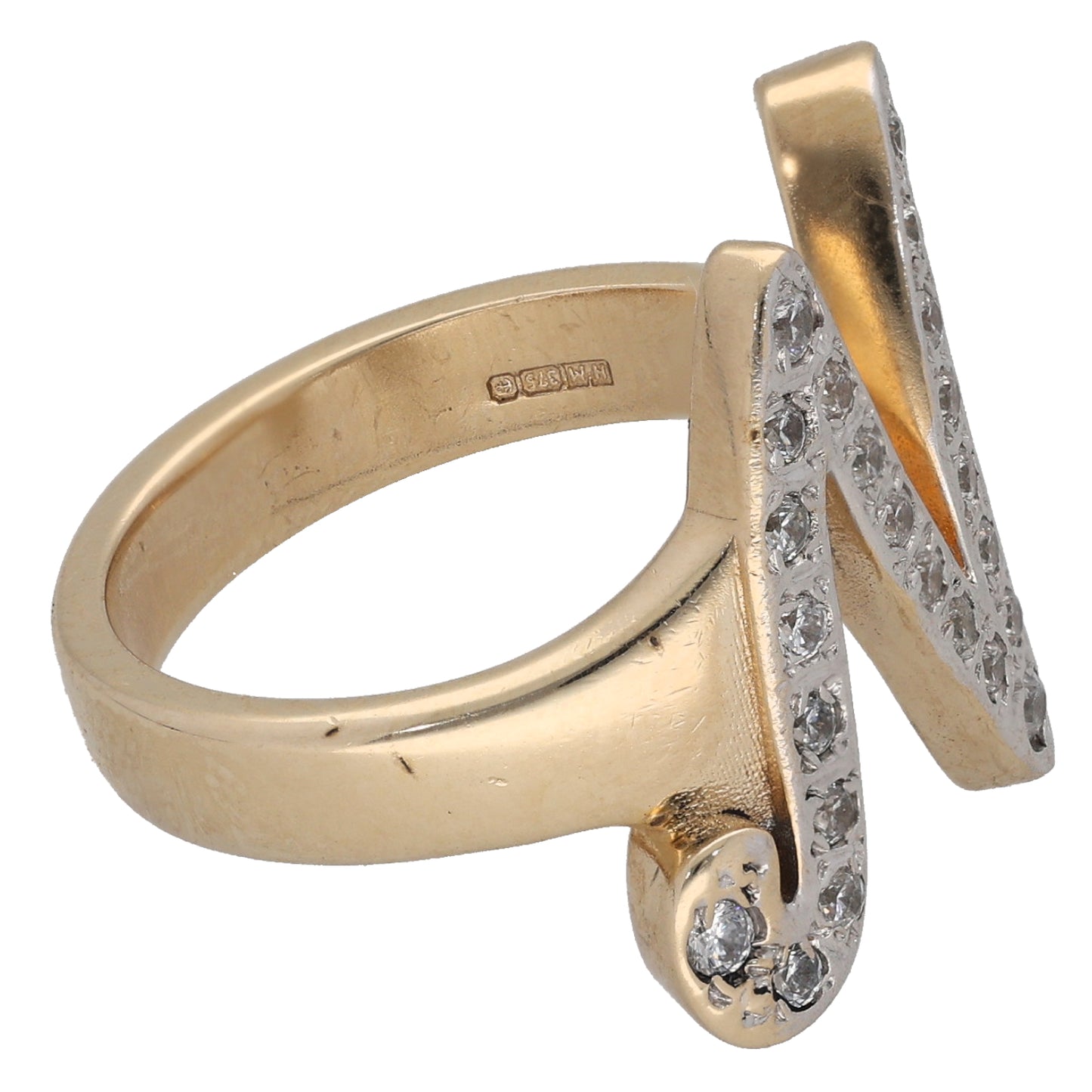 9ct Gold Cubic Zirconia Initial N Ring Size N