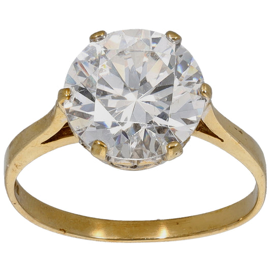9ct Gold Cubic Zirconia Single Stone Ring Size O