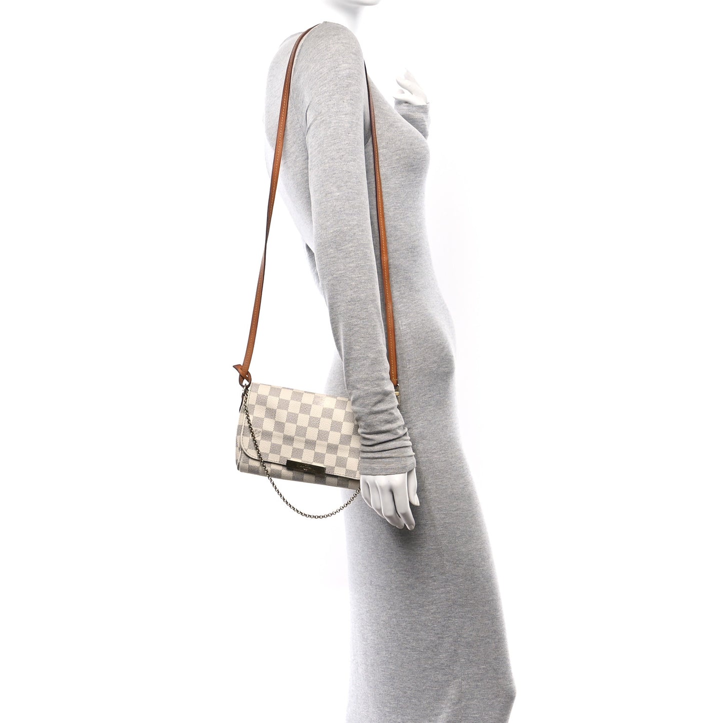 Louis Vuitton Favorite MM Damier Azur Coated Canvas Bag - White