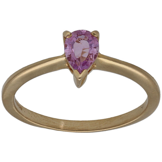 18ct Gold Sapphire Single Stone Ring Size N