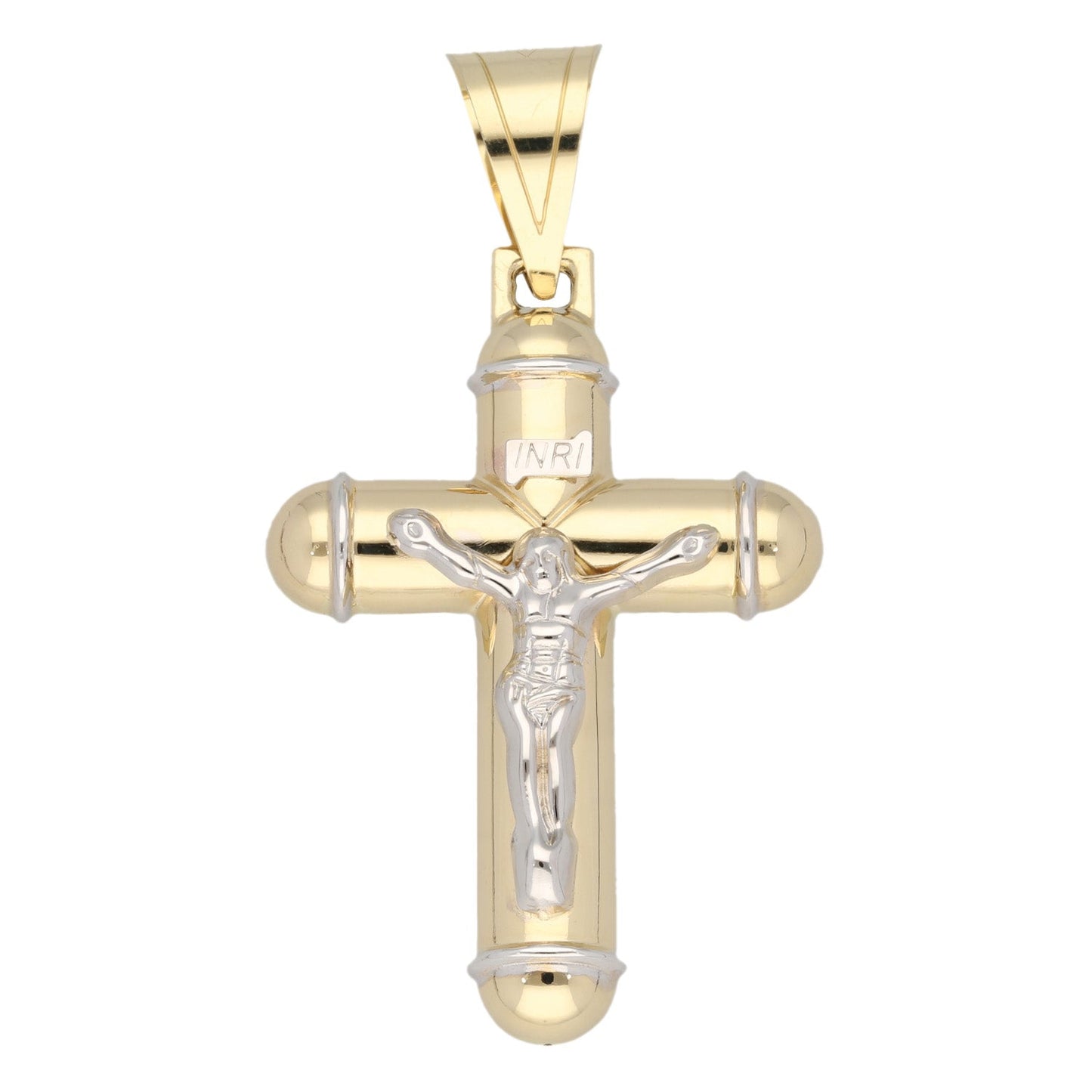 14ct Bicolour Gold Crucifix Pendant