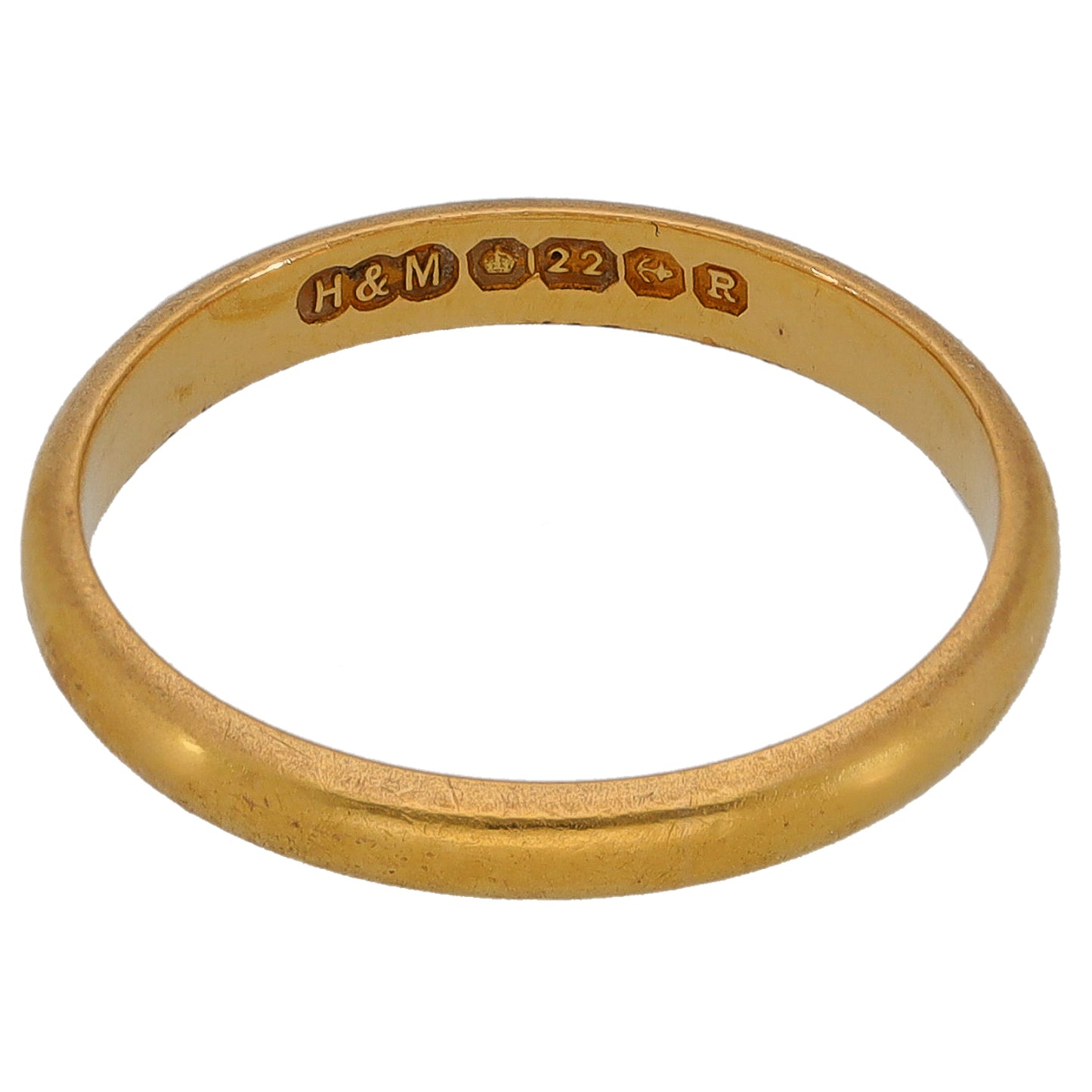 22ct Gold Plain Wedding Ring Size L