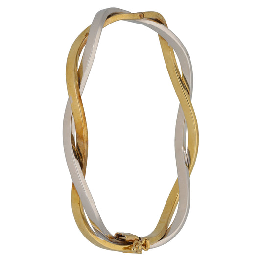 9ct Bi-Colour Gold Hinged/Clasp Bangle