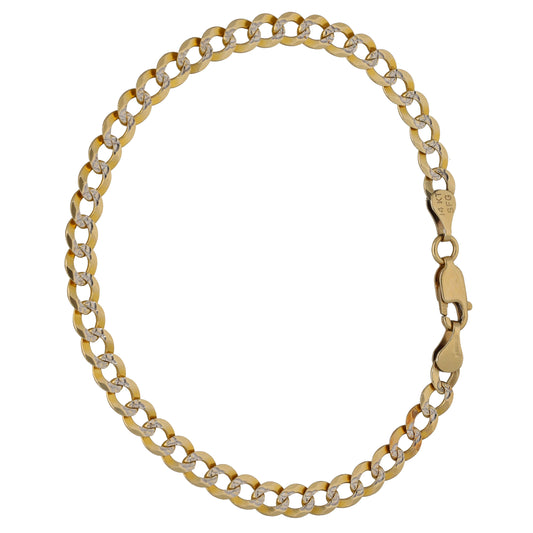 14ct Bi-Colour Gold Curb Bracelet