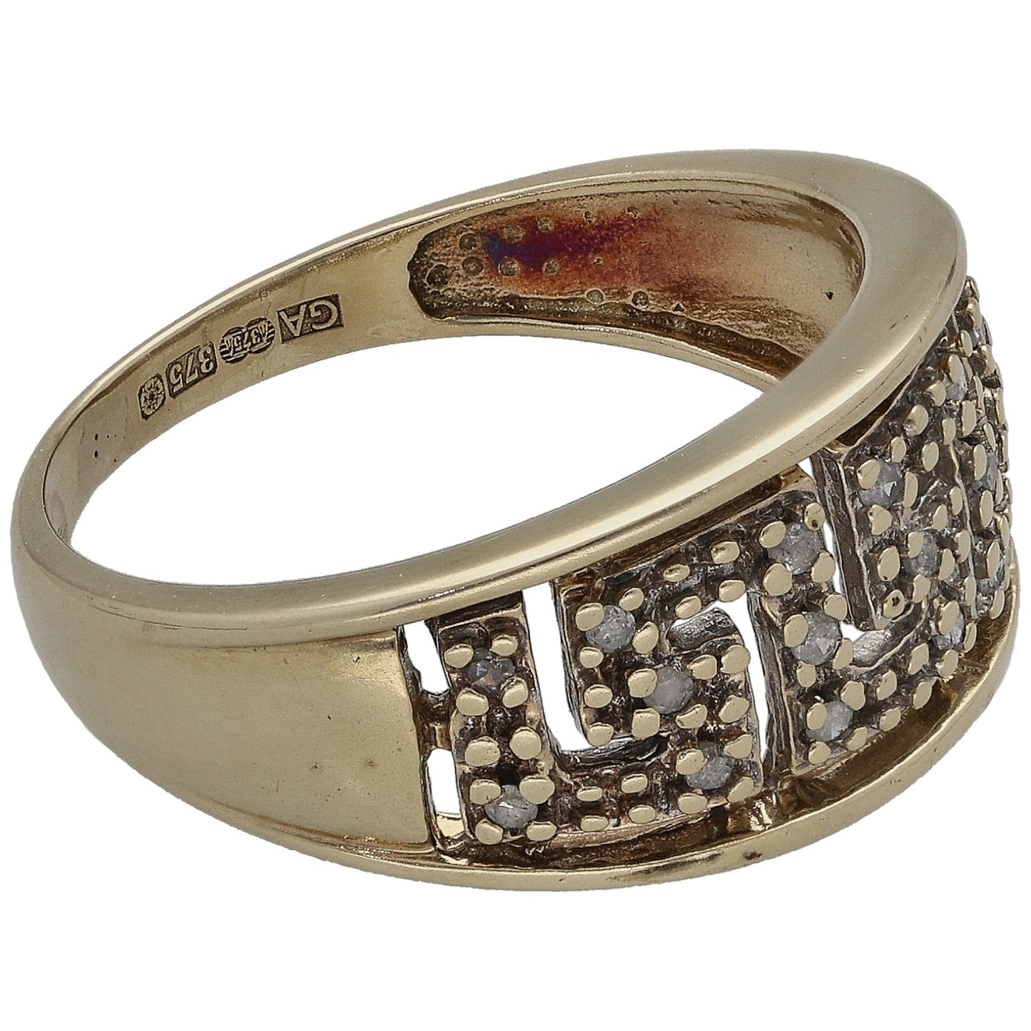 9ct Gold 0.10ct Diamond Dress/Cocktail Ring Size M
