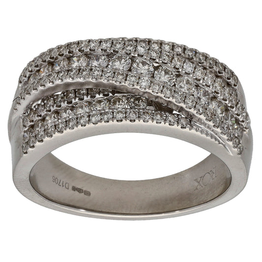 Platinum 1.40ct Diamond Dress/Cocktail Ring Size U