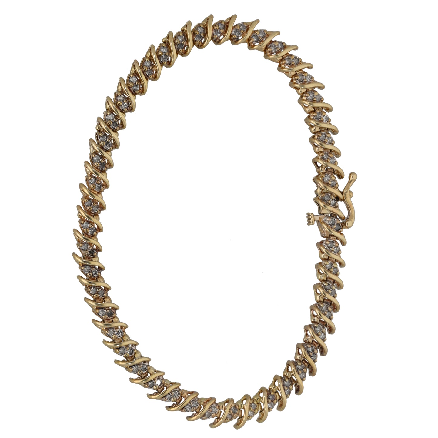 9ct Gold 0.94ct Diamond Line/Tennis Bracelet