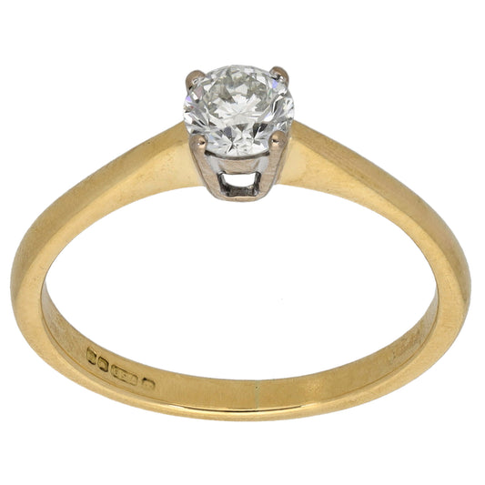 18ct Gold 0.35ct Diamond Solitaire Ring Size K