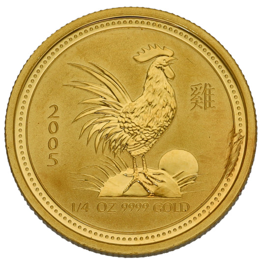 24ct Gold Year Of The Rooster 1/4 OZ Coin 2005