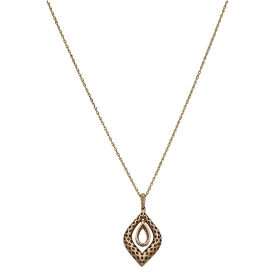9ct Gold 0.105ct Diamond Dress/Cocktail Pendant With Chain