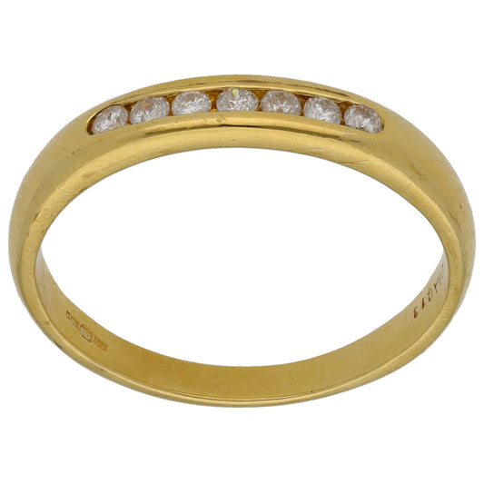 18ct Gold 0.13ct Diamond Half Eternity Ring Size L
