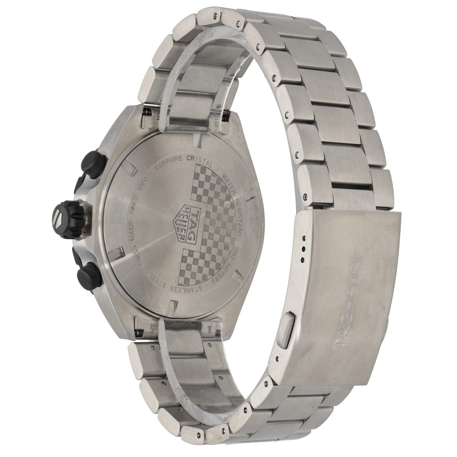 Tag Heuer Formula 1 CAZ1010 stainless steel watch with black chronograph dial and subdials, link bracelet