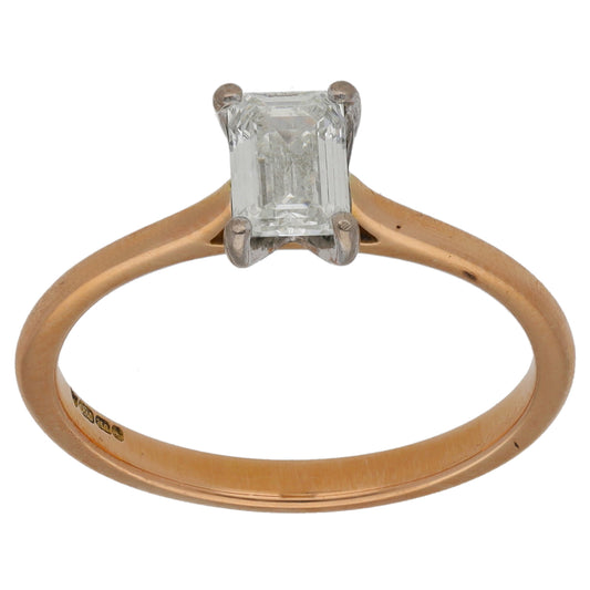 18ct Rose Gold 0.51ct Diamond Solitaire Ring Size K
