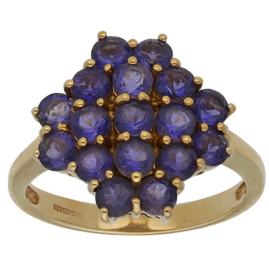 9ct Gold Iolite Dress/Cocktail Ring Size N