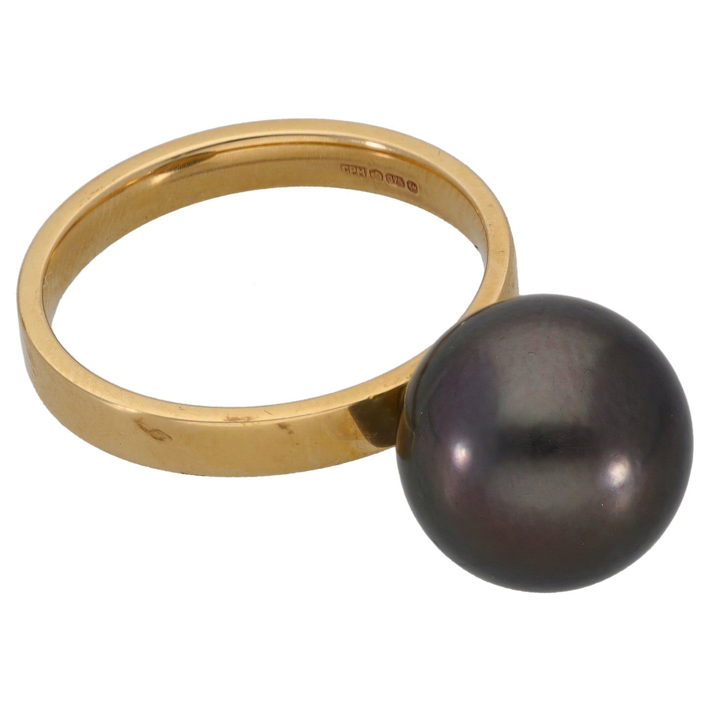 9ct Gold Cultured Pearl Single Stone Ring Size P
