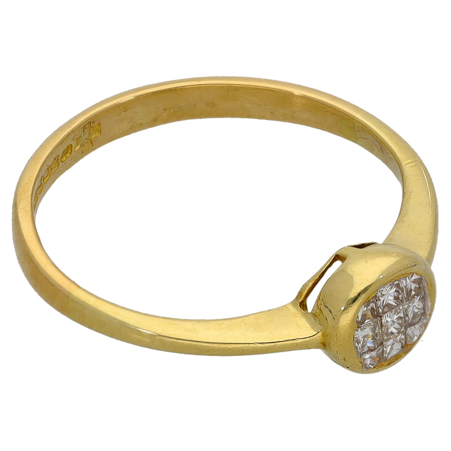 18ct Gold 0.18ct Diamond Cluster Ring Size M