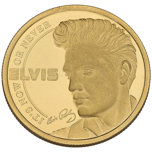 9ct Gold Elvis It's Now Or Never Two Crowns Coin 2021