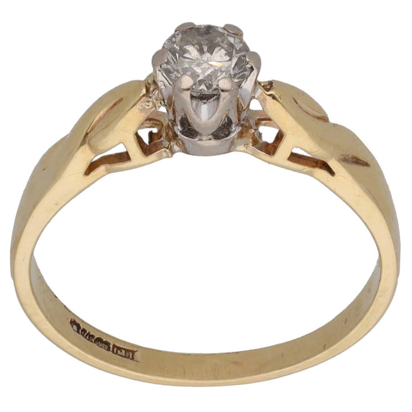 9ct Gold 0.20ct Diamond Solitaire Ring Size K