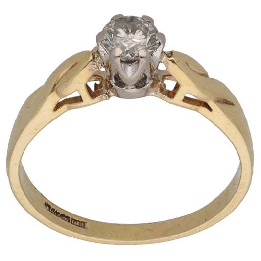 9ct Gold 0.20ct Diamond Solitaire Ring Size K