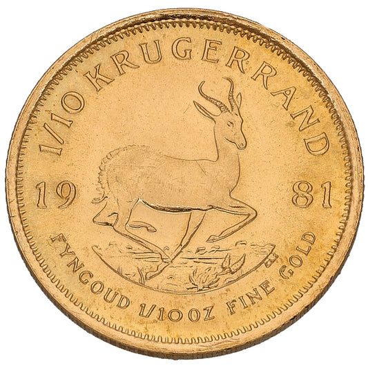 22ct Gold 1/10 OZ Krugerrand Coin 1981