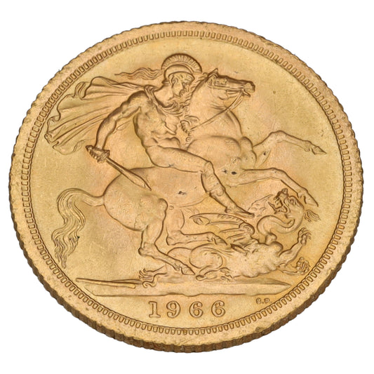 22ct Gold Queen Elizabeth II Full Sovereign Coin 1966