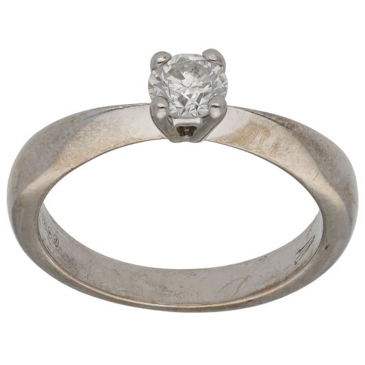 18ct White Gold 0.50ct Diamond Solitaire Ring Size O