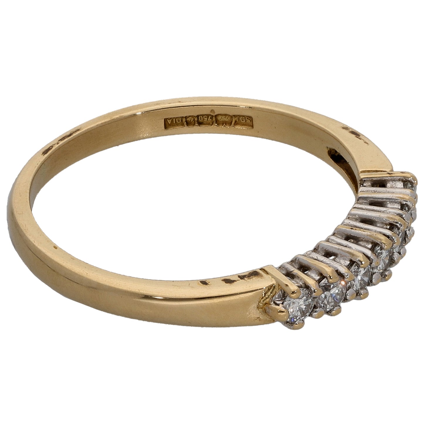 9ct Gold 0.21ct Diamond Half Eternity Ring Size L