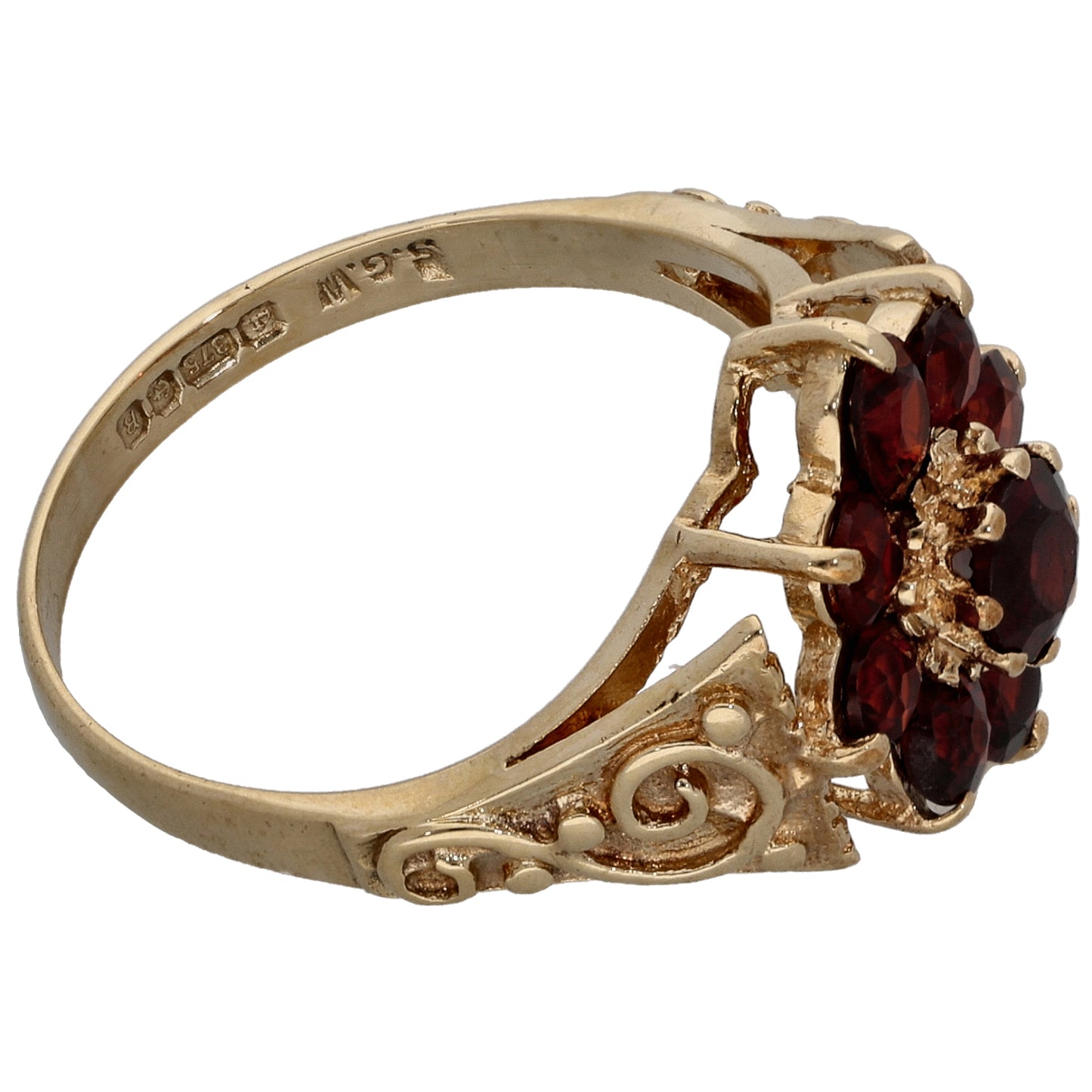 9ct Gold Garnet Dress/Cocktail Ring Size N