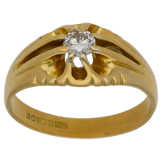 18ct Gold 0.25ct Diamond Solitaire Ring Size P