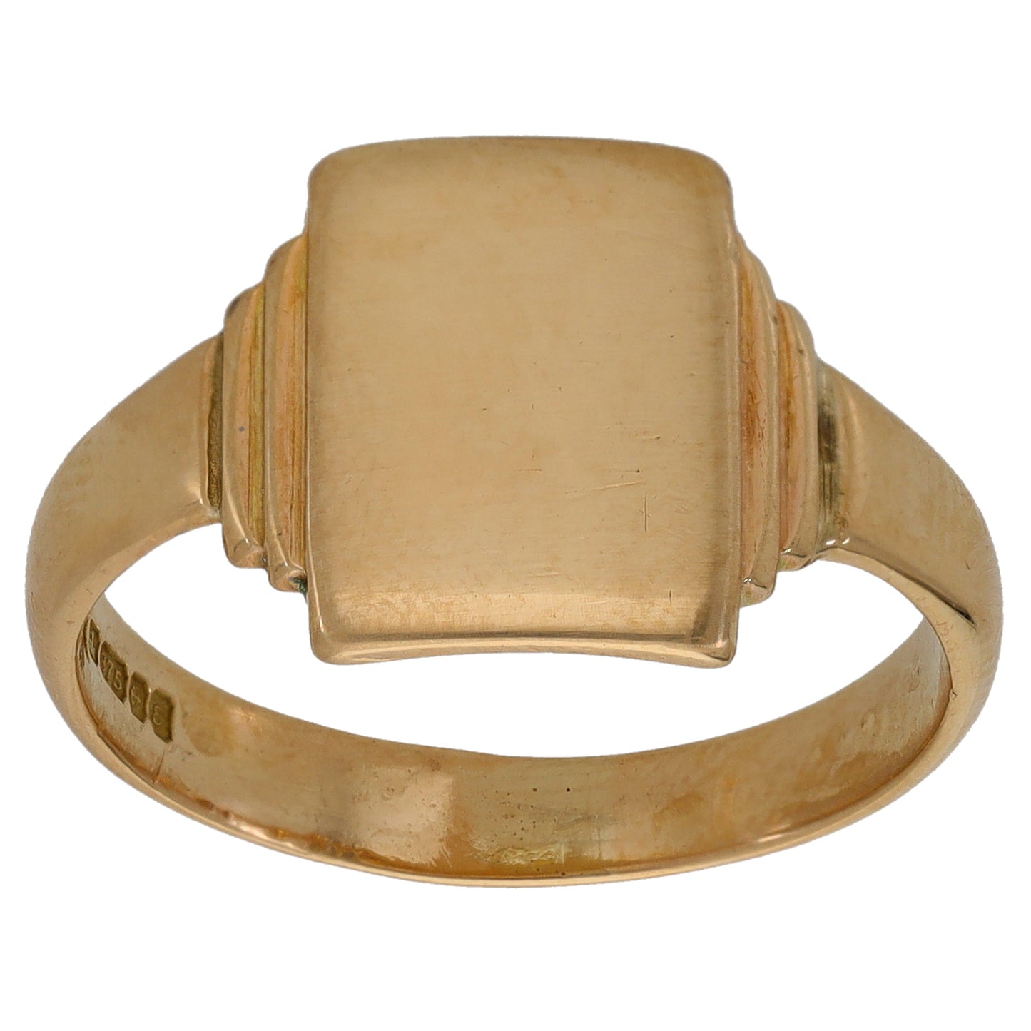 9ct Gold Plain Signet Ring Size U