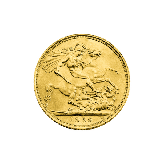 22ct Gold Queen Elizabeth II Full Sovereign Coin 1959