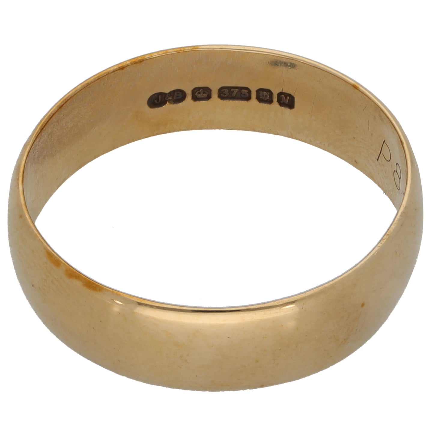 9ct Gold Plain Wedding Ring Size S