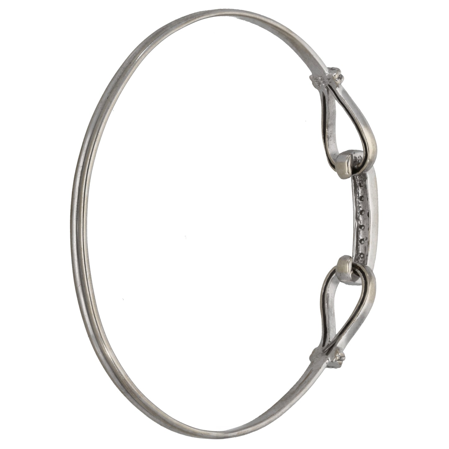 14ct White Gold 0.20ct Diamond Hinged/Clasp Bangle