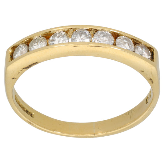 18ct Gold 0.50ct Diamond Half Eternity Ring Size O